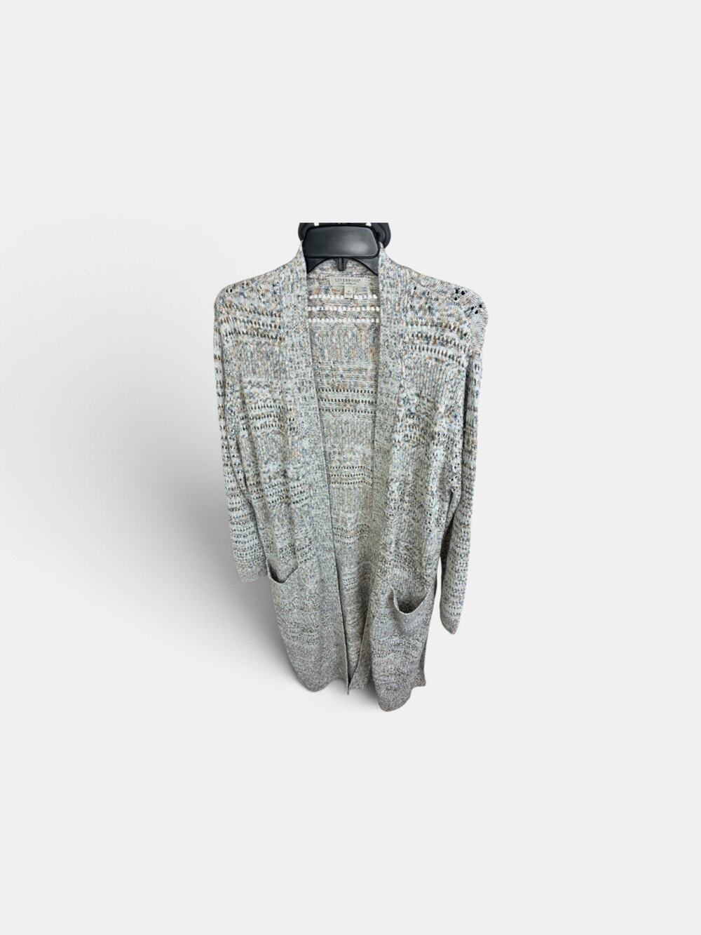 Liverpool LA Cardigan Womens M Long Duster Open Multicolor Cozy Boho